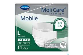 Inkontinenz Molicare Premium/mobile/5 Tropfen Gruen L 100-150cm 14st, A-Nr.: 2724854 - 01