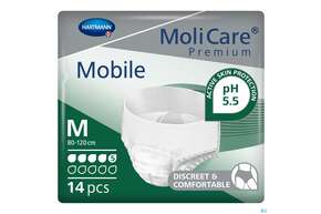 Inkontinenz Molicare Premium/mobile/5 Tropfen Gruen M 80-120cm 14st, A-Nr.: 2724848 - 01