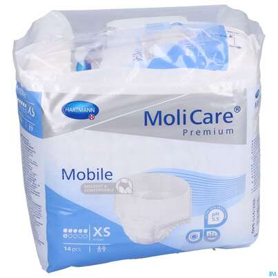 Inkontinenz Molicare Premium/mobile/6 Tropfen Blau Xs 45-70cm 14st, A-Nr.: 3078623 - 01