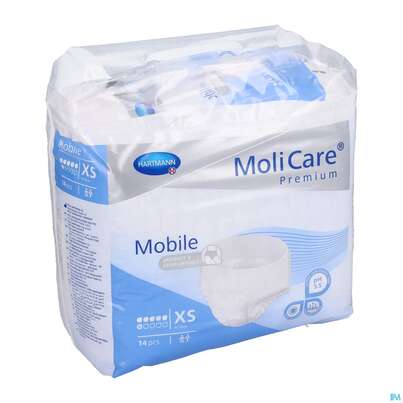 Inkontinenz Molicare Premium/mobile/6 Tropfen Blau Xs 45-70cm 14st, A-Nr.: 3078623 - 03