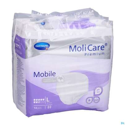 Inkontinenz Molicare Premium/mobile/8 Tropfen Lila L 100-150cm 14st, A-Nr.: 3078617 - 03