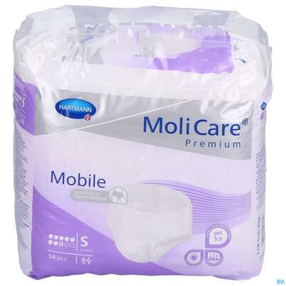 Inkontinenz Molicare Premium/mobile/8 Tropfen Lila S 60-90cm 14st, A-Nr.: 3078592 - 01
