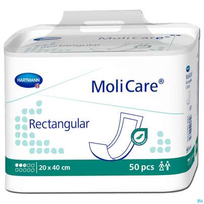 Sie sehen eine Packung Inkontinenz Molicare Rectangular 3 Tropfen 20x40cm 50st, Produktbild: 02 Inkontinenz Molicare Rectangular 3 Tropfen 20x40cm 50st, A-Nr.: 4522221 - 02