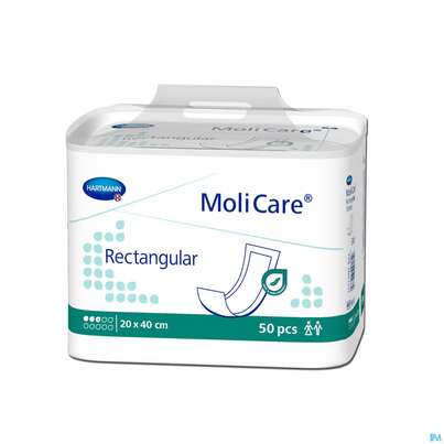 Sie sehen eine Packung Inkontinenz Molicare Rectangular 3 Tropfen 20x40cm 50st, Produktbild: 03 Inkontinenz Molicare Rectangular 3 Tropfen 20x40cm 50st, A-Nr.: 4522221 - 03