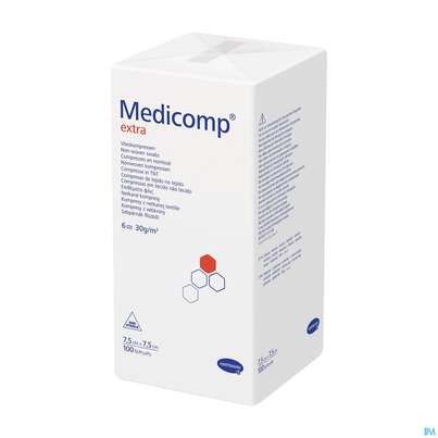 Kompressen Medicomp/extra Vliesstoff 6fach Unsteril 7,5x 7,5cm 100st, A-Nr.: 1652093 - 02