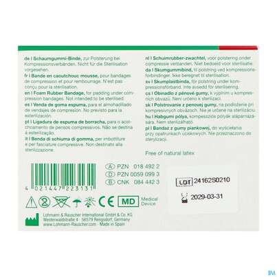 Komprex Schaumgummi-binde Staerke 0,5cm 2mx 8cm 1st, A-Nr.: 0184922 - 03