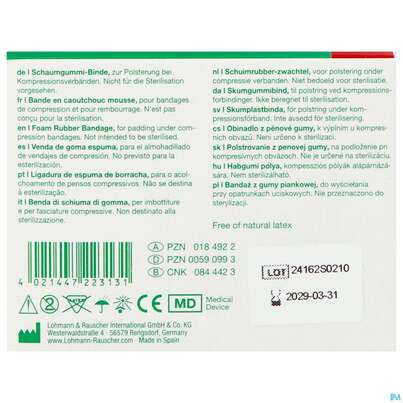 Komprex Schaumgummi-binde Staerke 0,5cm 2mx 8cm 1st, A-Nr.: 0184922 - 04