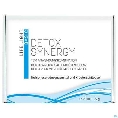 Sie sehen eine Packung Life Light Detox Synergy Kombipackung Salbei Destillat 20ml +detox Plus 60 Kapseln 1st, Produktbild: 02 Life Light Detox Synergy Kombipackung Salbei Destillat 20ml +detox Plus 60 Kapseln 1st, A-Nr.: 3945563 - 02