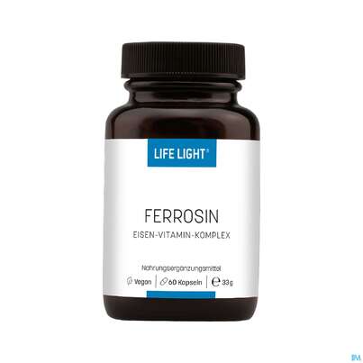 Sie sehen eine Packung Life Light Kapseln Ferrosin (eisen) 60st, Produktbild: 01 Life Light Kapseln Ferrosin (eisen) 60st, A-Nr.: 3134681 - 01