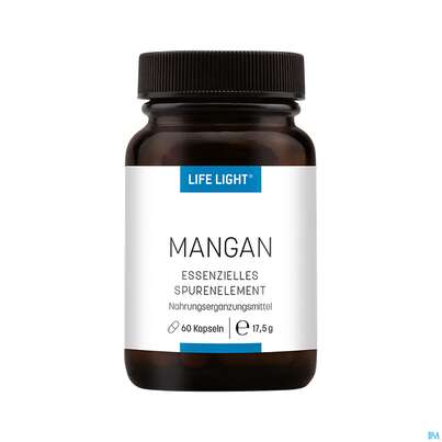 Sie sehen eine Packung Mangan Kapseln Life Light 60st, Produktbild: 01 Mangan Kapseln Life Light 60st, A-Nr.: 3134853 - 01