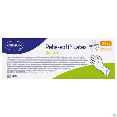 Untersuchungshandschuhe Latex Unsteril Peha/soft Comfort Puderfrei Xs 100st, A-Nr.: 5890642 - 02