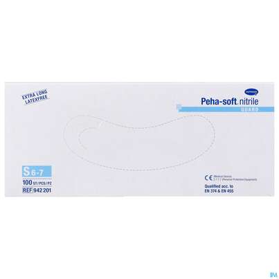 Sie sehen eine Packung Untersuchungshandschuhe Peha/soft/puderfrei Nitrile Guard S 100st, Produktbild: 01 Untersuchungshandschuhe Peha/soft/puderfrei Nitrile Guard S 100st, A-Nr.: 3462706 - 01