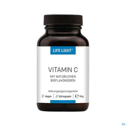 Sie sehen eine Packung Vitamin C +bioflavonoide Kapseln Life Light 120st, Produktbild: 01 Vitamin C +bioflavonoide Kapseln Life Light 120st, A-Nr.: 3130140 - 01
