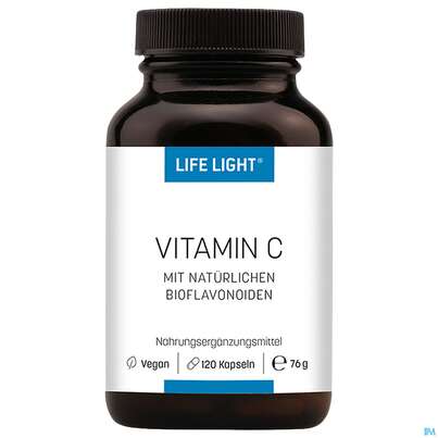 Sie sehen eine Packung Vitamin C +bioflavonoide Kapseln Life Light 120st, Produktbild: 02 Vitamin C +bioflavonoide Kapseln Life Light 120st, A-Nr.: 3130140 - 02
