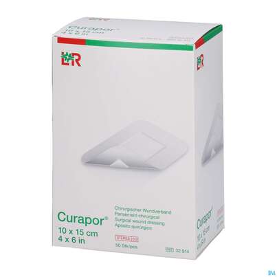 Sie sehen eine Packung Wundverband Curapor Steril 10x 15cm 50st, Produktbild: 03 Wundverband Curapor Steril 10x 15cm 50st, A-Nr.: 3209775 - 03