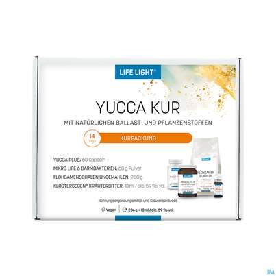 Sie sehen eine Packung Yucca Kur-14 Tage Life Light 1st, Produktbild: 01 Yucca Kur-14 Tage Life Light 1st, A-Nr.: 2336879 - 01