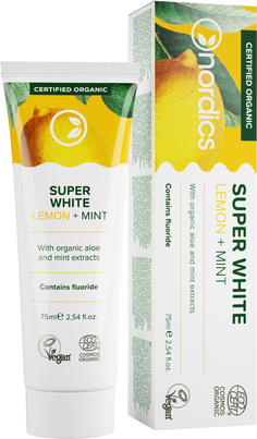 Nordics Bio Zahnpasta Whitening Super White Zitrone &amp; Minze, A-Nr.: 5332221 - 01