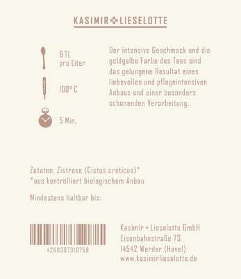 Kasimir und Lieselotte - Zistrose Tee, A-Nr.: 5176465 - 02