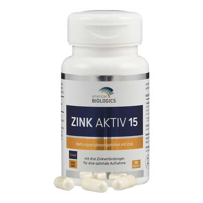 Sie sehen eine Packung Zink Aktiv 15 Kapseln, Produktbild: 04 Zink Aktiv 15 Kapseln, A-Nr.: 5638931 - 04