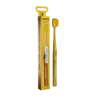 Nordics Öko Zahnbürste Silk Soft 12.000 Borsten Gold, A-Nr.: 5799574 - 01