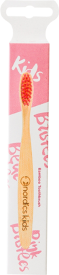 Sie sehen eine Packung Nordics Öko Zahnbürste Kids Bambus mit pinken Borsten, Produktbild: 02 Nordics Öko Zahnbürste Kids Bambus mit pinken Borsten, A-Nr.: 5332037 - 02