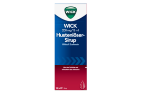 Sie sehen eine Packung WICK Hustenlöser-Sirup 200mg/15ml, Produktbild: 01 WICK Hustenlöser-Sirup 200mg/15ml, A-Nr.: 3924207 - 01