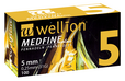 Sie sehen eine Packung WELL105 Wellion MEDFINE plus Pennadeln, 5 mm, 100 Stück, Produktbild: 01 WELL105 Wellion MEDFINE plus Pennadeln, 5 mm, 100 Stück, A-Nr.: 4487022 - 01