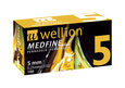 Sie sehen eine Packung WELL105 Wellion MEDFINE plus Pennadeln, 5 mm, 100 Stück, Produktbild: 02 WELL105 Wellion MEDFINE plus Pennadeln, 5 mm, 100 Stück, A-Nr.: 4487022 - 02