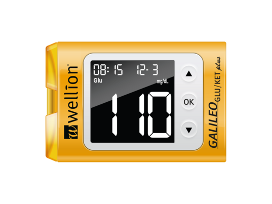 Sie sehen eine Packung WELL10-03EKYAT Wellion GALILEO GLU/KET PLUS Set gelb (mit Auswurftaste) mg/dl, Produktbild: 02 WELL10-03EKYAT Wellion GALILEO GLU/KET PLUS Set gelb (mit Auswurftaste) mg/dl, A-Nr.: 4586445 - 02