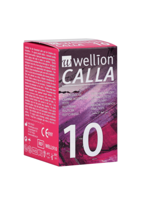 Sie sehen eine Packung Wellion CALLA Blutzuckerteststreifen, Produktbild: 01 Wellion CALLA Blutzuckerteststreifen, A-Nr.: 3282938 - 01