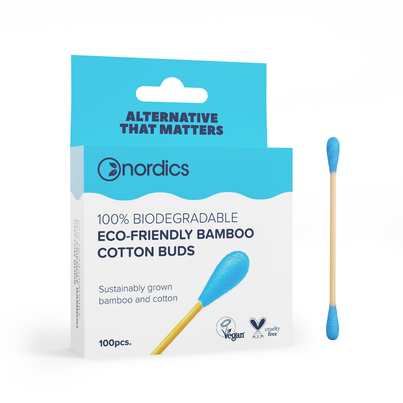 Sie sehen eine Packung Nordics Bio Kosmetikstächen Bambus Blau, Produktbild: 02 Nordics Bio Kosmetikstächen Bambus Blau, A-Nr.: 5332178 - 02