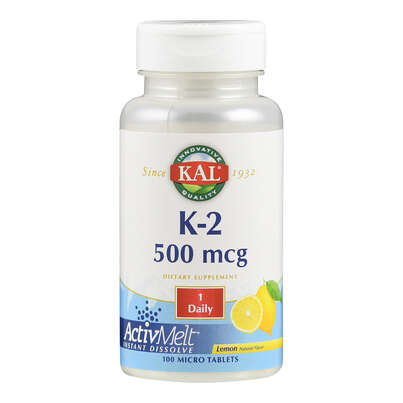 Sie sehen eine Packung Vitamin K2 500 mcg ActivMelt Tabletten KAL, Produktbild: 01 Vitamin K2 500 mcg ActivMelt Tabletten KAL, A-Nr.: 5597451 - 01