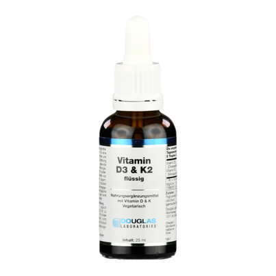 Sie sehen eine Packung Supplementa Vitamin D3 & K2 flüssig, Produktbild: 01 Supplementa Vitamin D3 & K2 flüssig, A-Nr.: 5597586 - 01