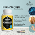 Sie sehen eine Packung Vitamaze Vitamin D3 1000IE daily vegetarisch, Produktbild: 02 Vitamaze Vitamin D3 1000IE daily vegetarisch, A-Nr.: 5273984 - 02