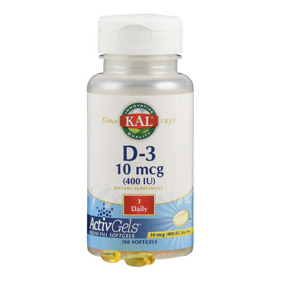 Sie sehen eine Packung Supplementa Vitamin D3 400 i.E. Weichkapseln, Produktbild: 04 Supplementa Vitamin D3 400 i.E. Weichkapseln, A-Nr.: 5597439 - 04