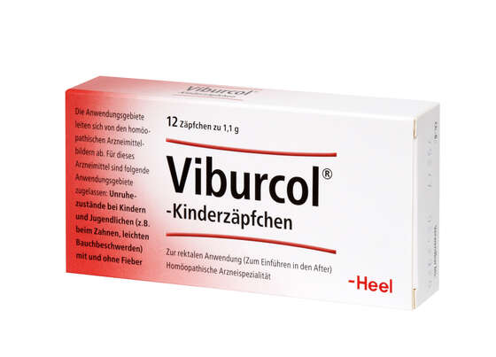 Sie sehen eine Packung Viburcol®-Kinderzäpfchen, Produktbild: 02 Viburcol®-Kinderzäpfchen, A-Nr.: 0150099 - 02