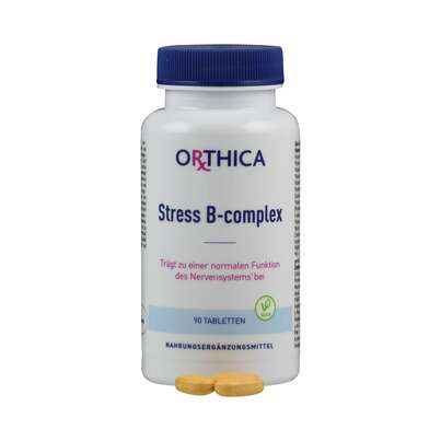 Sie sehen eine Packung Stress B Complex Tabletten Kapseln Orthica, Produktbild: 04 Stress B Complex Tabletten Kapseln Orthica, A-Nr.: 5395316 - 04
