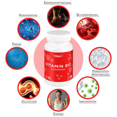 Sie sehen eine Packung BjökoVit Vitamin B12 Kautabletten 500mcg vegan, Produktbild: 06 BjökoVit Vitamin B12 Kautabletten 500mcg vegan, A-Nr.: 5174609 - 06