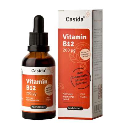 Sie sehen eine Packung Casida Vitamin B12 Tropfen, Produktbild: 01 Casida Vitamin B12 Tropfen, A-Nr.: 5339016 - 01