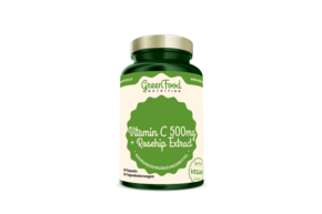 GreenFood Nutrition Vitamin C 500 + Hagebutten-Extrakt 60 Kapseln, A-Nr.: 5634264 - 01