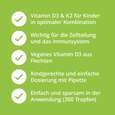Sie sehen eine Packung Vitamin D3 + K2 Tropfen Kinder vegan, Produktbild: 02 Vitamin D3 + K2 Tropfen Kinder vegan, A-Nr.: 5636168 - 02