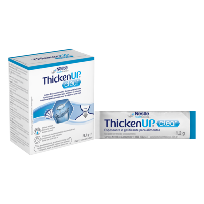 Sie sehen eine Packung ThickenUp® Clear Sachets, Produktbild: 01 ThickenUp® Clear Sachets, A-Nr.: 5202783 - 01