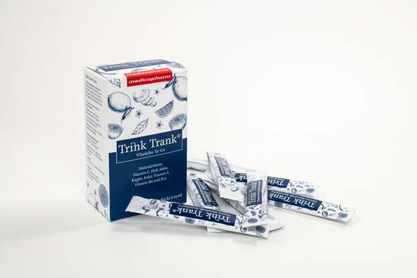 Sie sehen eine Packung Trink Trank® Sticks 20 Sticks/10 ml, Produktbild: 03 Trink Trank® Sticks 20 Sticks/10 ml, A-Nr.: 5298062 - 03