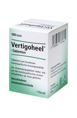 Sie sehen eine Packung Vertigoheel®-Tabletten, Produktbild: 02 Vertigoheel®-Tabletten, A-Nr.: 1333666 - 02