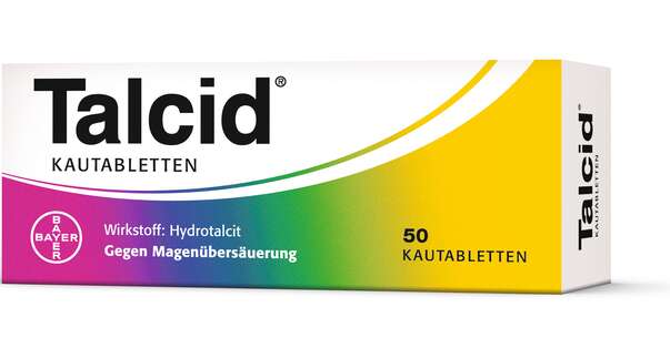 Sie sehen eine Packung Talcid® - Kautabletten, Produktbild: 01 Talcid® - Kautabletten, A-Nr.: 0910162 - 01