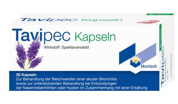 Sie sehen eine Packung Tavipec Kapseln, Produktbild: 02 Tavipec Kapseln, A-Nr.: 0633308 - 02