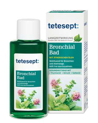 Sie sehen eine Packung tetesept Gesundheitsbad Bronchial Bad, Produktbild: 01 tetesept Gesundheitsbad Bronchial Bad, A-Nr.: 4038011 - 01