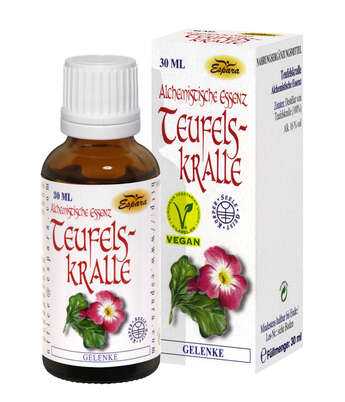 Sie sehen eine Packung Espara Teufelskralle Alchemistische Essenz 30ml, Produktbild: 02 Espara Teufelskralle Alchemistische Essenz 30ml, A-Nr.: 4040137 - 02