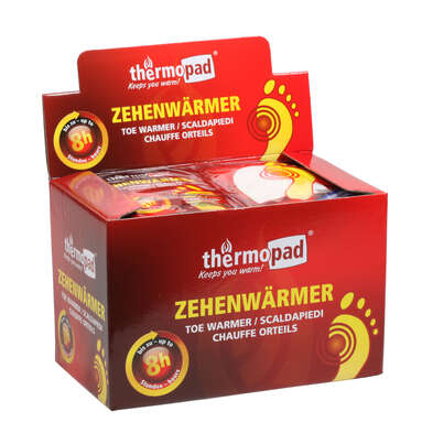 Sie sehen eine Packung Thermopad Zehenwärmer im 30er Aufsteller, Produktbild: 01 Thermopad Zehenwärmer im 30er Aufsteller, A-Nr.: 5426560 - 01