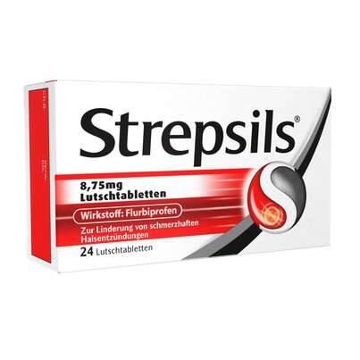 Sie sehen eine Packung Strepsils Lutschtabletten, Produktbild: 01 Strepsils Lutschtabletten, A-Nr.: 3504735 - 01